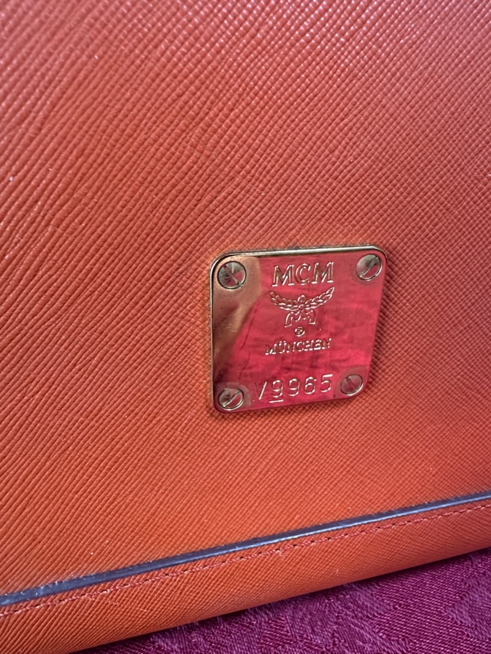 MCM Orange Leather 2-Way Bag - Picture 2 of 4